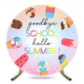 Aperturee Aperturee Ice Cream Goodbye School Hello Summer Round Backdrop